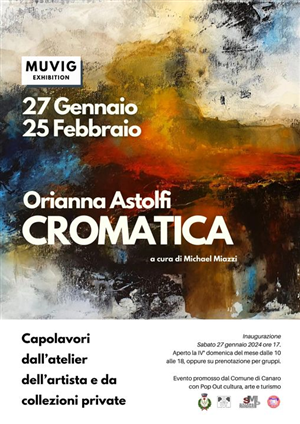 Al Muvig sabato 27 gennaio 2024 alle ore 17:00 presentazione della mostra di Orianna Astolfi: Cromatica